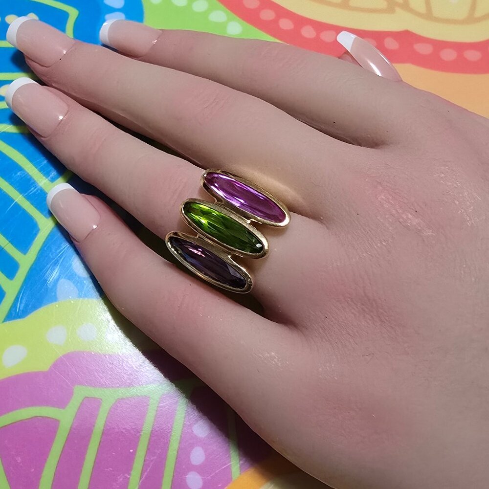1960s Retro Look Ring in Gold Plated Sterling SIlver